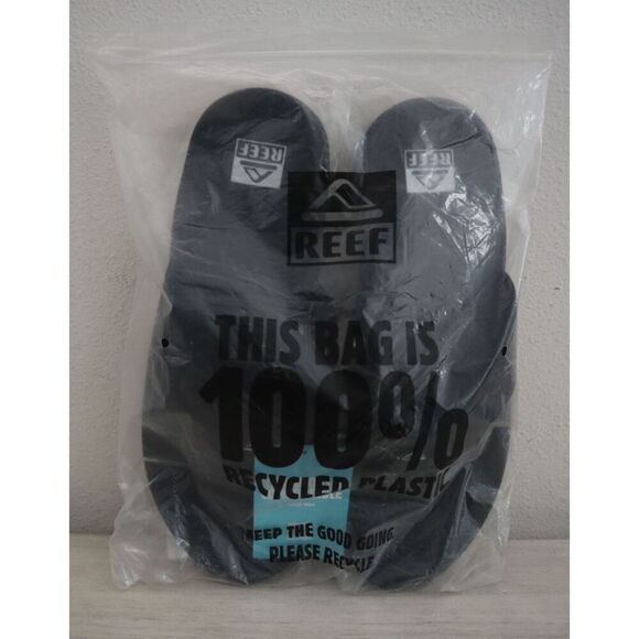 Reef Men's Sz 14 Black/Silver Fanning Flip-Flop Sandals w/Built-In Bottle Opener - Picture 14 of 15